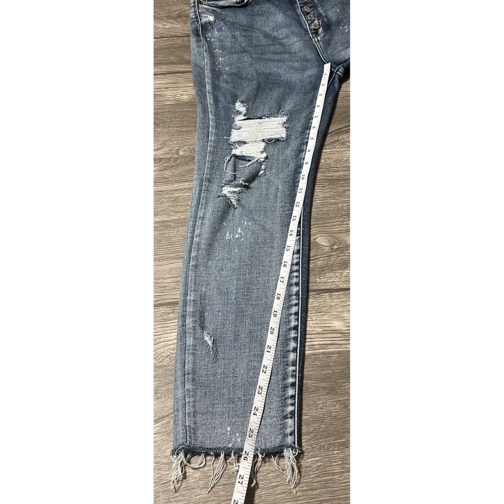 Judy Blue High Rise ButtonFly Destroyed Splatter Skinny Jeans SZ 11/30 (32x26) - Picture 9 of 12